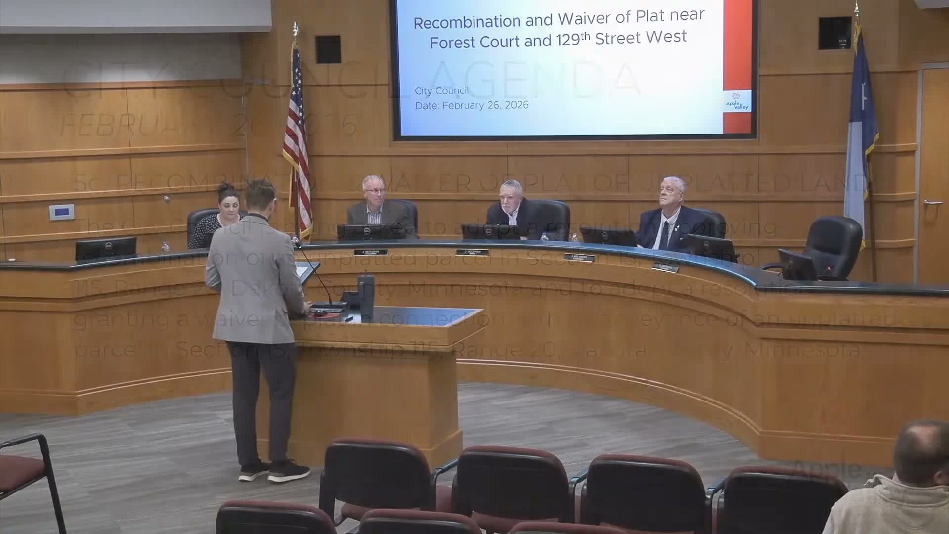 Council approves recombination and waiver of plat for unplatted strip near Forest Court