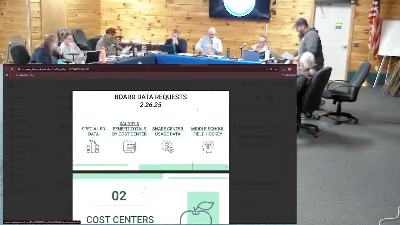 RSU 04 workshop reviews cost centers, shifts maintenance and tech lines; library and curriculum changes noted