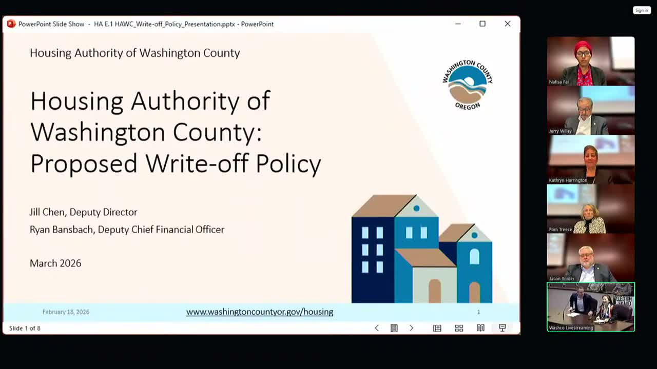 Housing Authority approves CMGC contracting for Forest Grove supportive-housing project and adopts bad-debt write-off policy