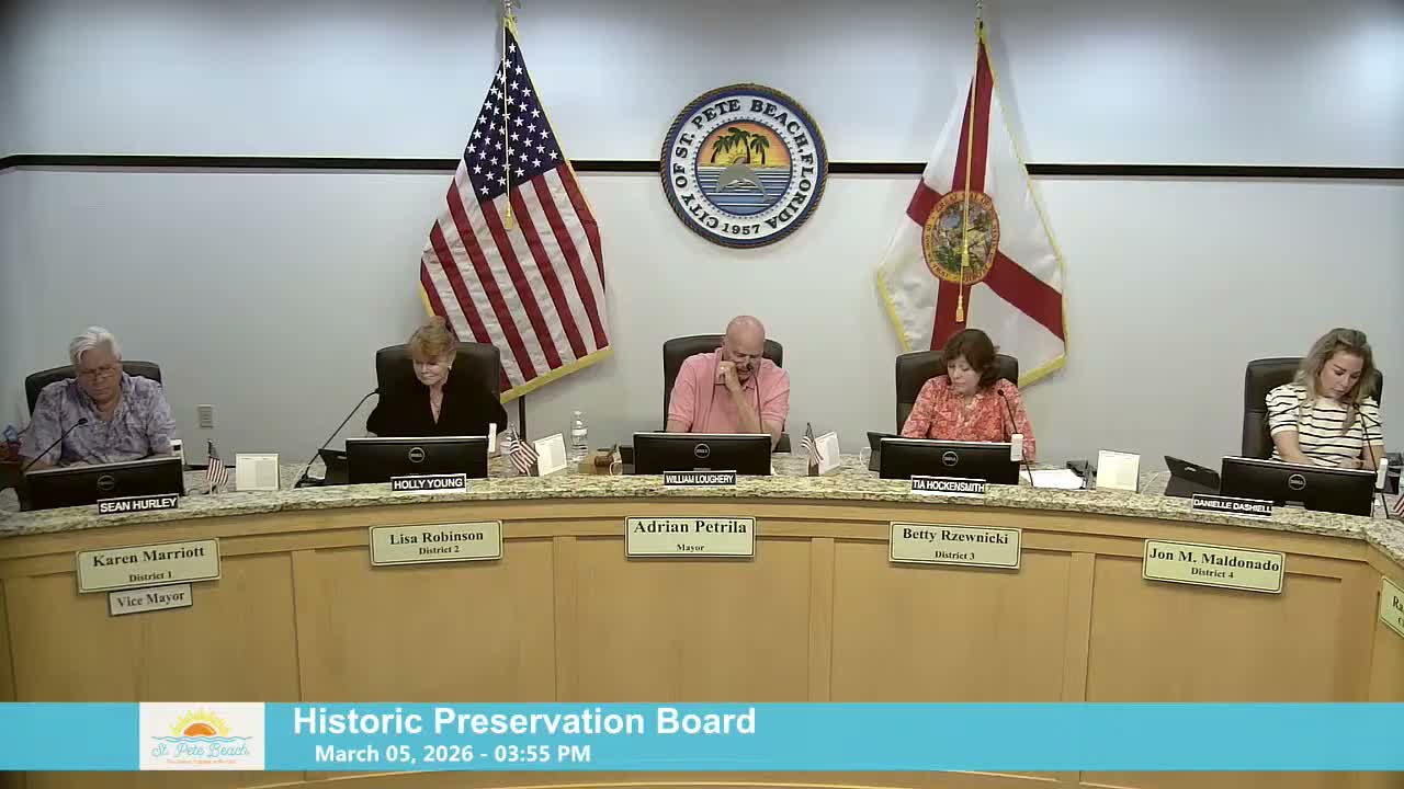 St. Pete Beach historic board presses staff to clarify how rooftop 'non‑habitable' space affects height limits