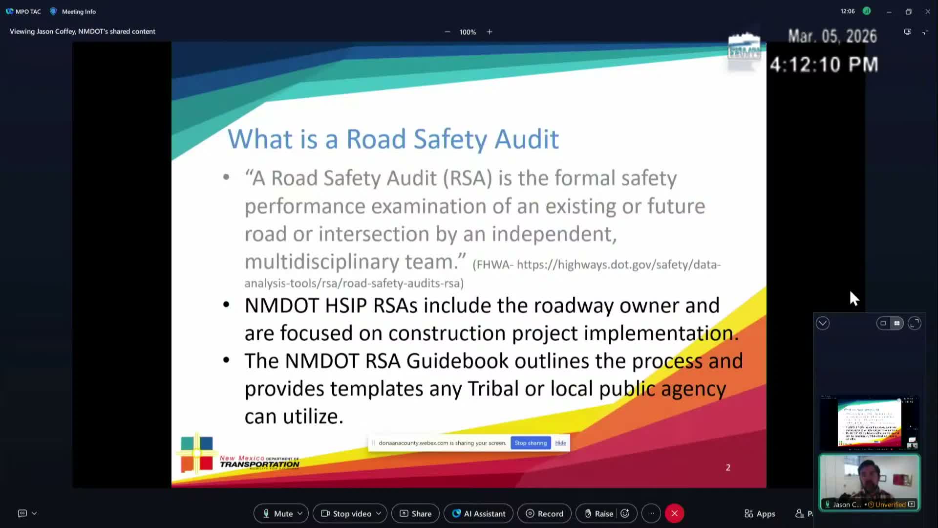 NMDOT explains road safety audits as Mesilla Valley MPO eyes HSIP grant