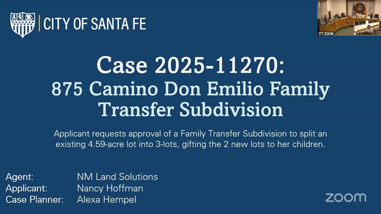 Planning Commission approves family transfer subdivision at 875 Camino D'Amelio