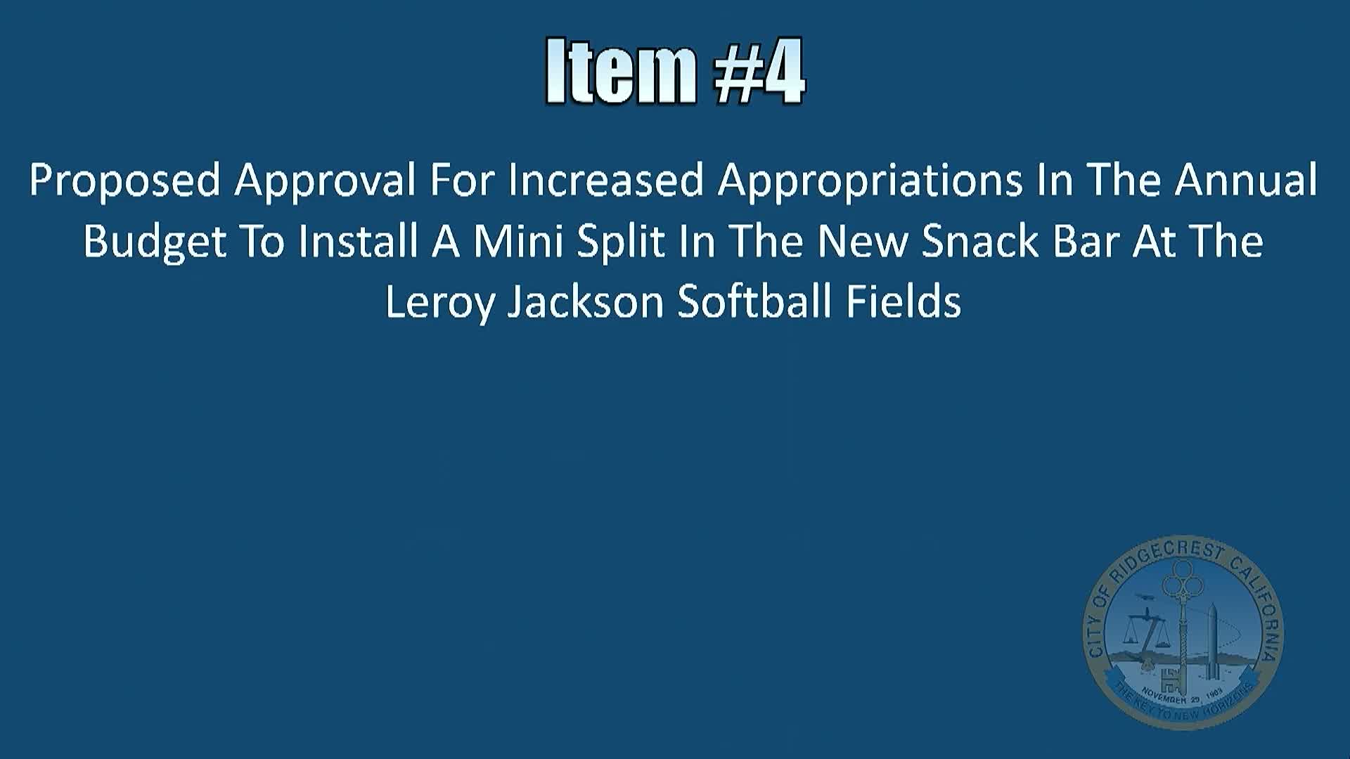 Ridgecrest council confirms appointments and approves contract, budget and CDBG actions