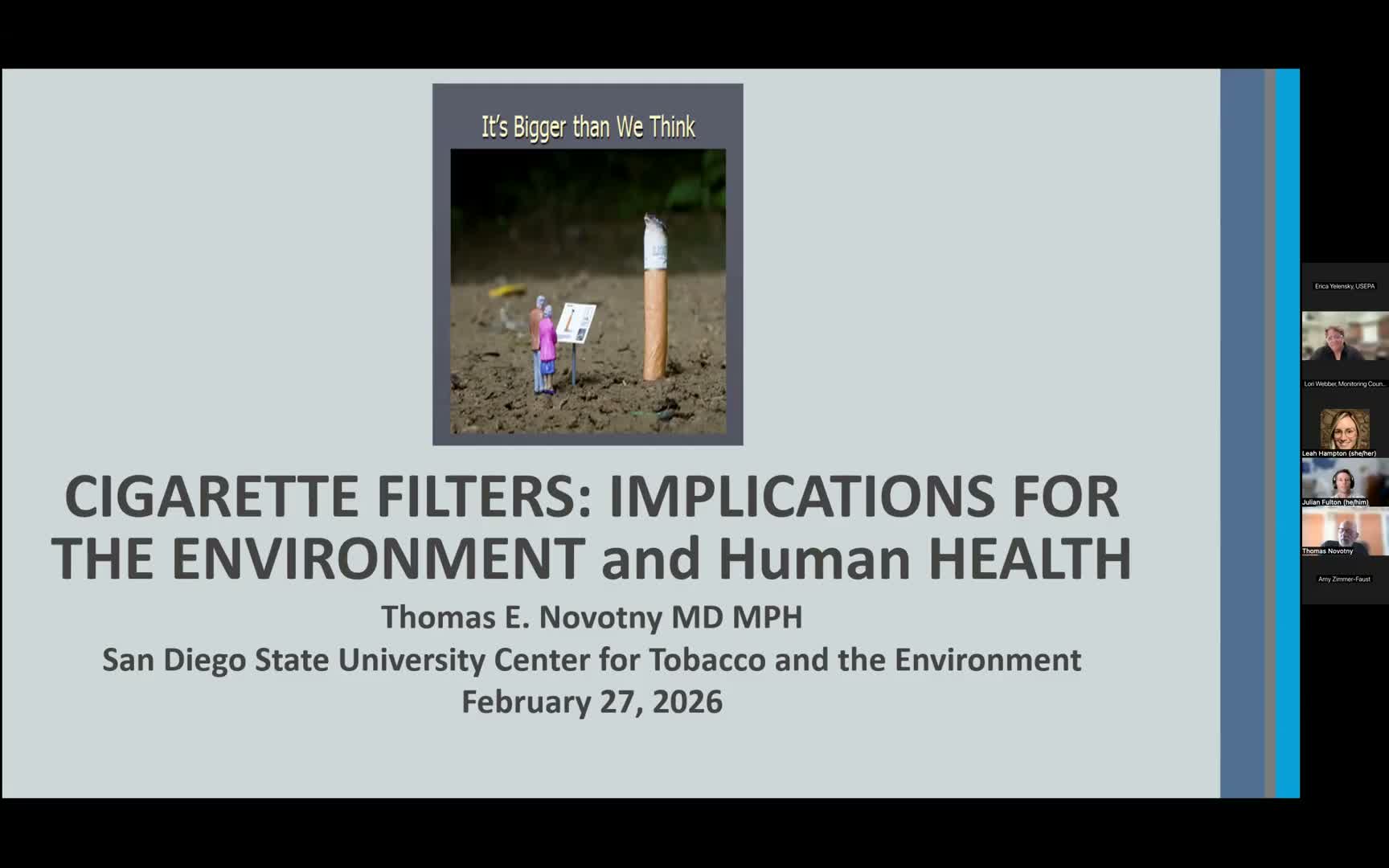 Dr. Novotny: cigarette filters are persistent plastic waste and a public-nuisance problem