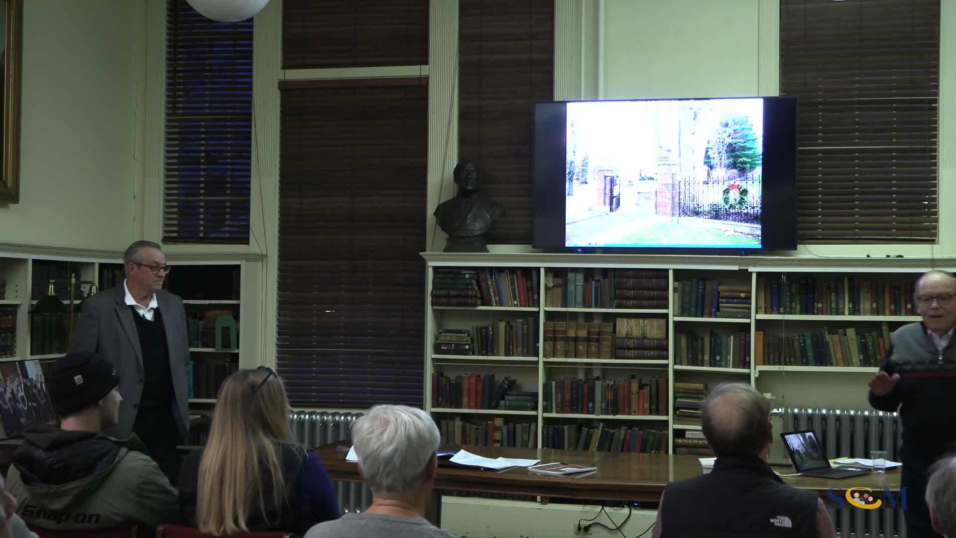 Trustees lead presentation on Eno family, transportation pioneer and Simsbury Free Library history