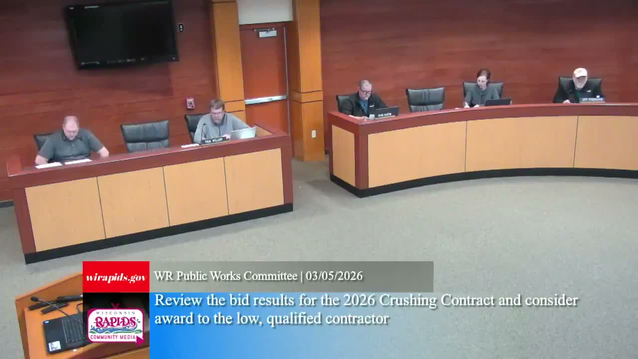 Committee awards 2026 crushing contract to PGA Inc. for $109,000