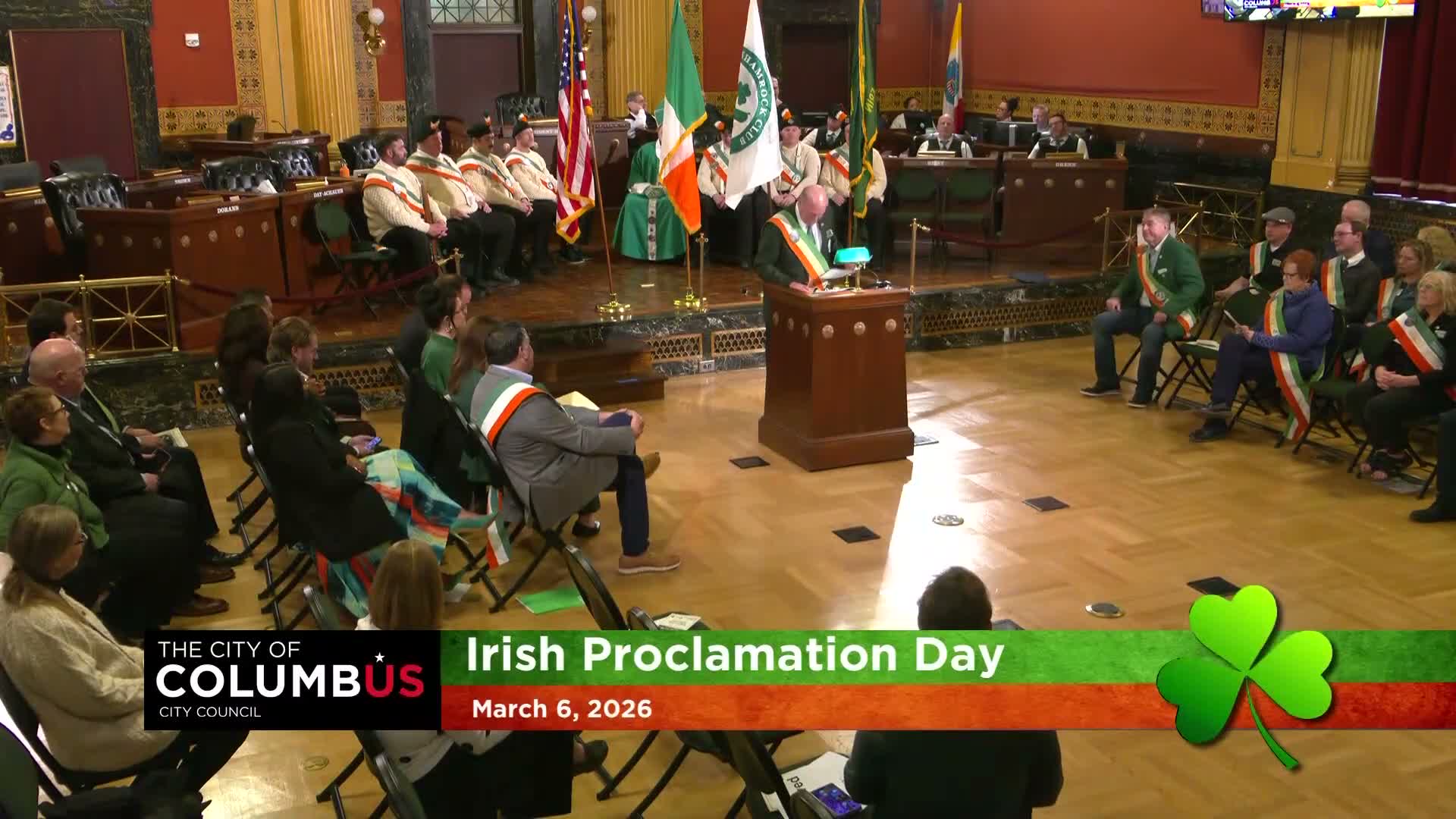 Columbus honors public safety and Irish organizations at Proclamation Day ceremony