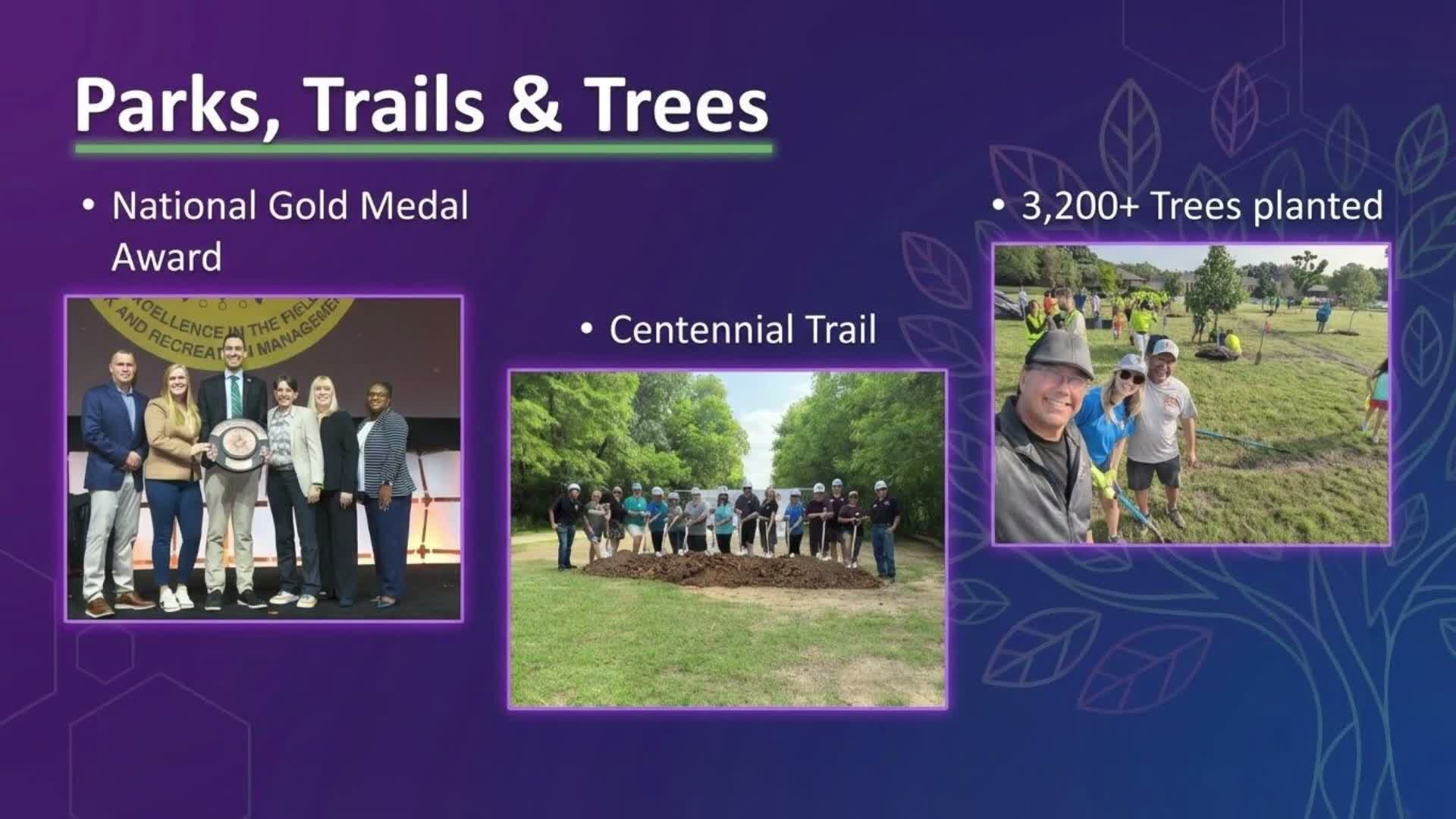Presenter touts parks awards, Centennial Trail and planting of more than 3,200 trees