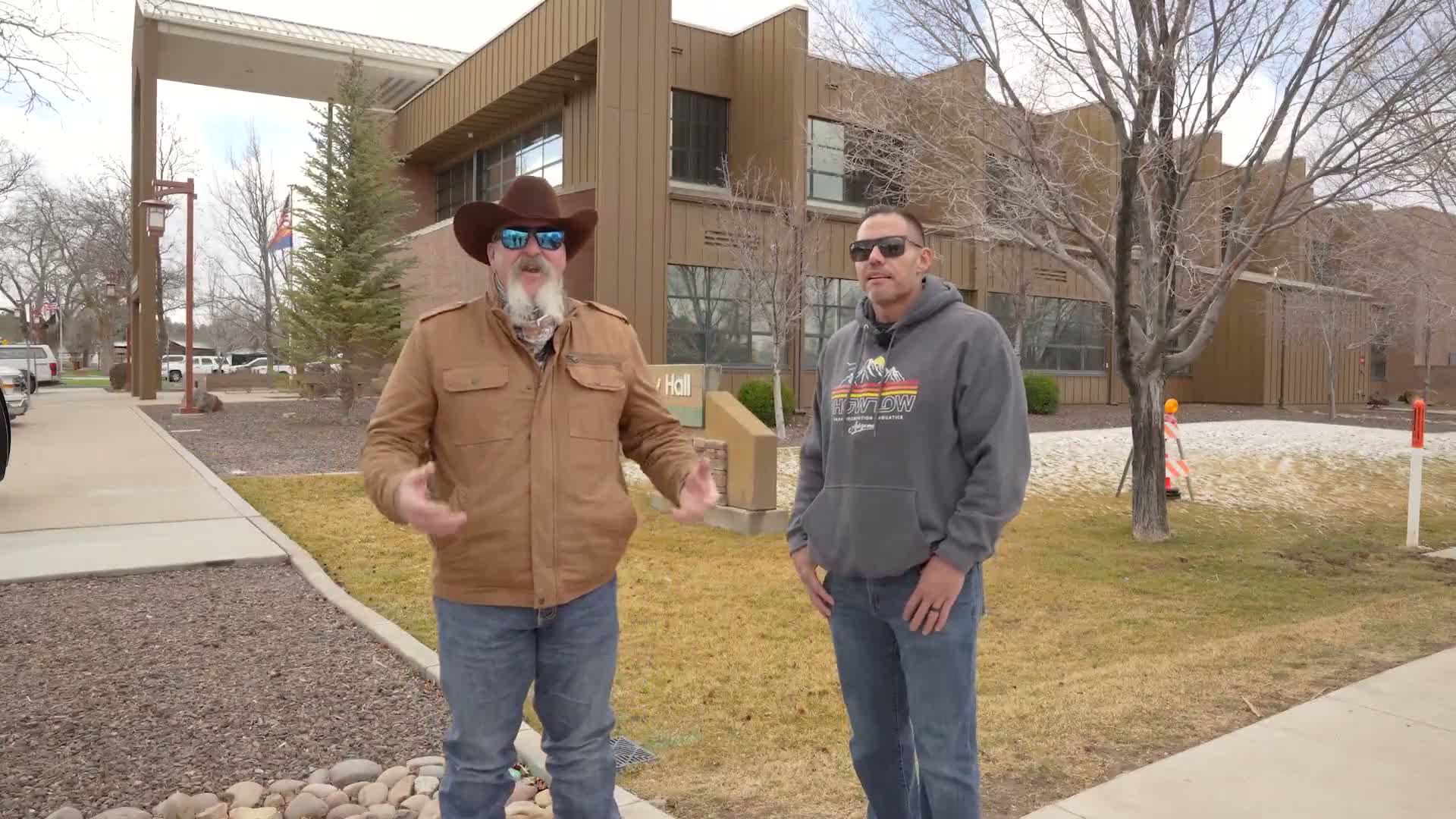 Show Low Mayor John Leach Jr. welcomes Mikey Mariskow as community services director