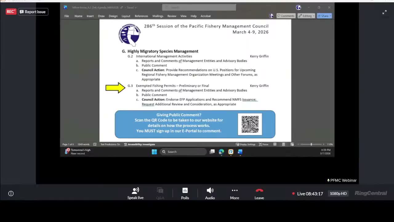 Council backs testing hookless ring terminal tackle under EFPs and asks NMFS to prioritize flexible terms