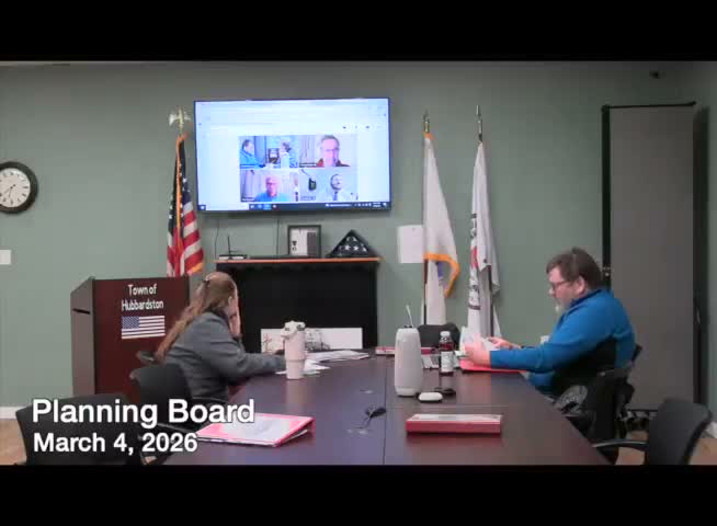 Hubbardston planning board weighs sand‑pit overlay changes, aquifer protections and neighbor outreach