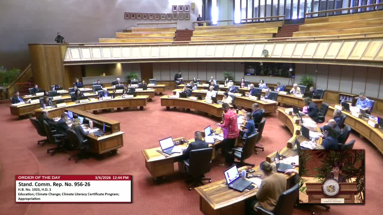 House floor hears arguments for and against climate literacy certificate in schools