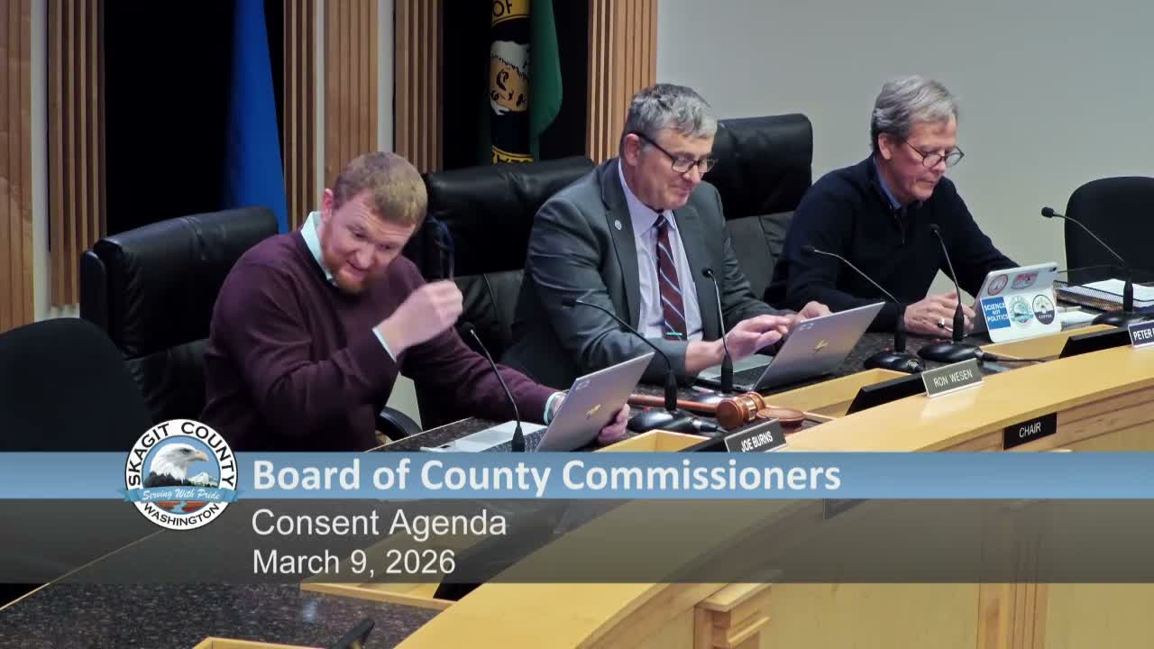 Skagit County commissioners approve consent agenda including Stevens Creek bridge project and law-library fee increase