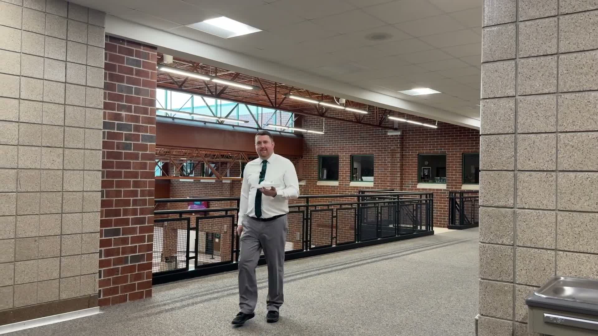 Non-civic clip: Berlin High School principal samples chicken sandwich