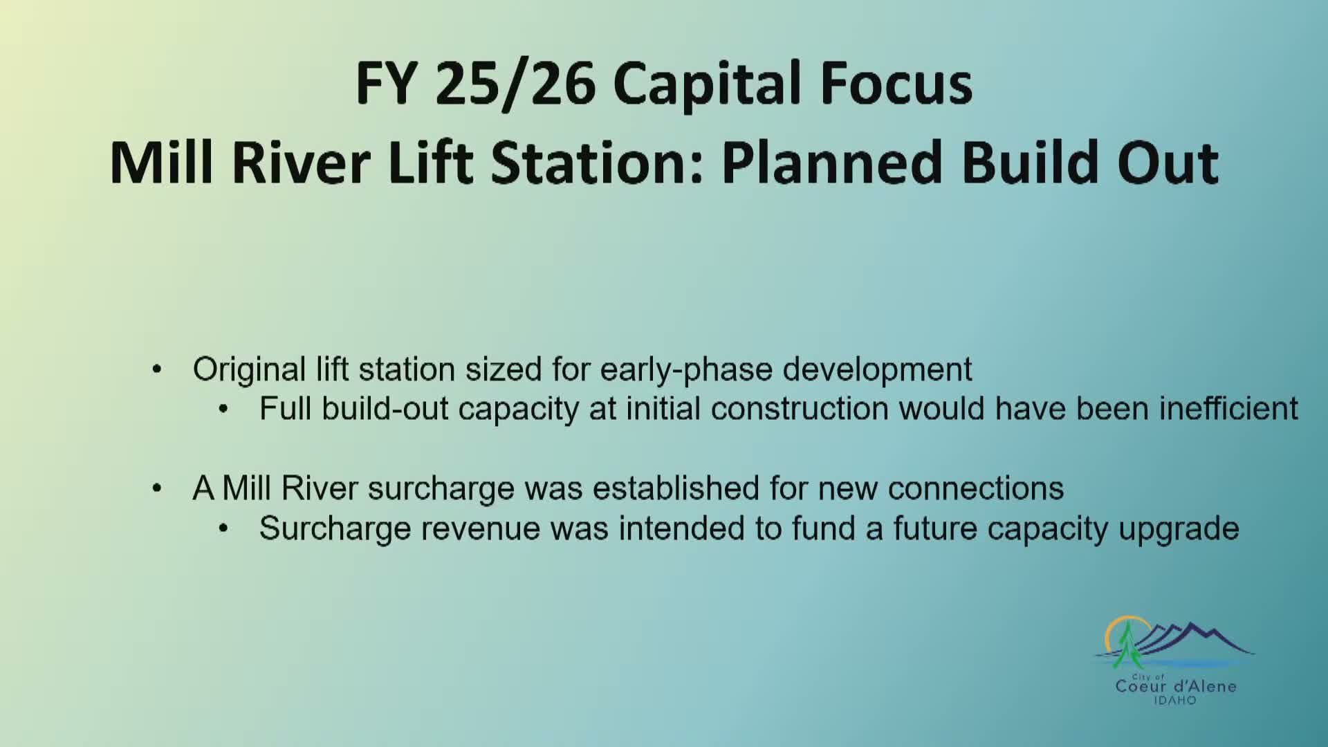 Council approves $884,037 contract with Big Sky ID Corp for Mill River lift station upgrades