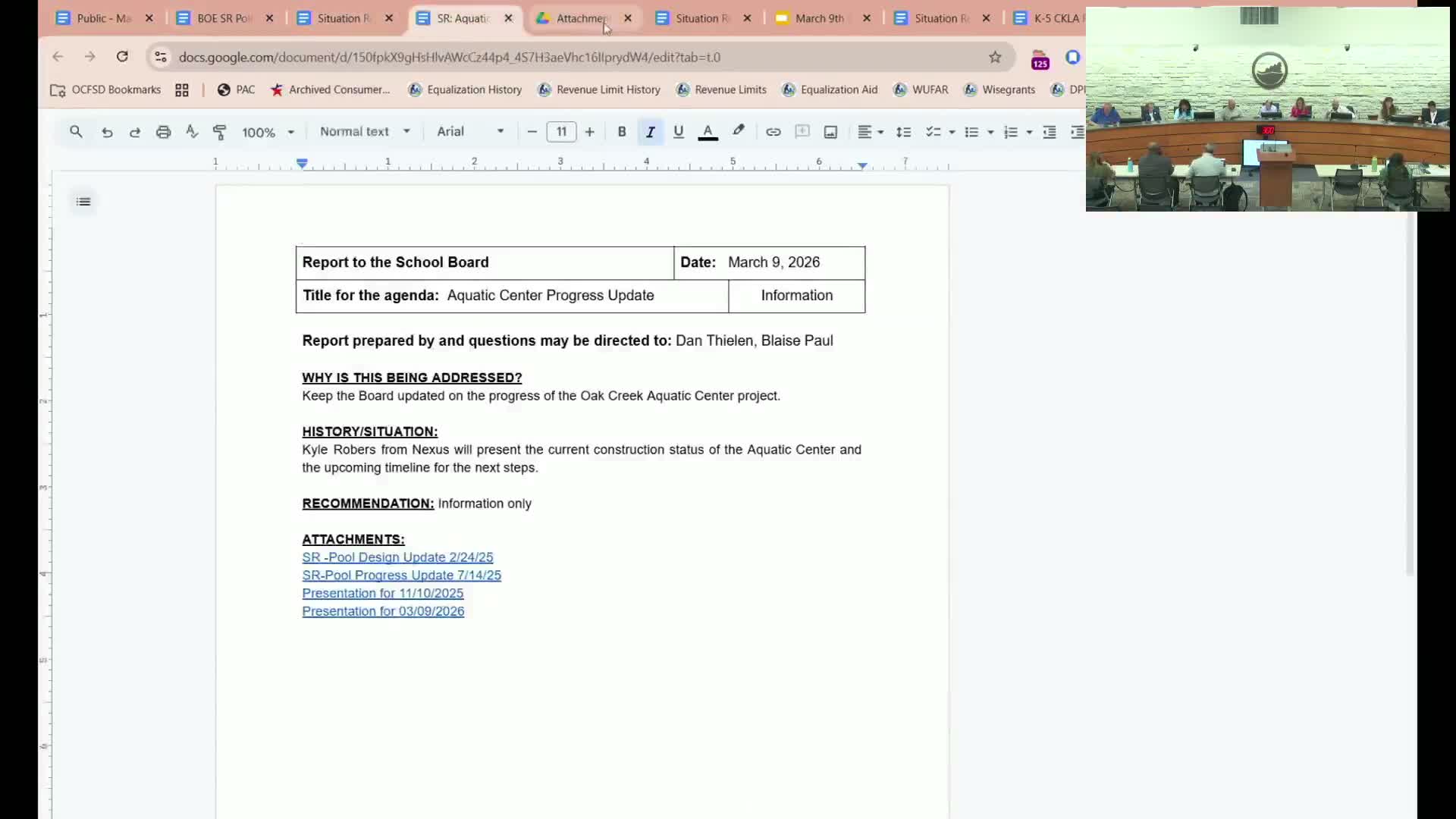 Pool construction progressing; district told competition pool excavation to begin soon