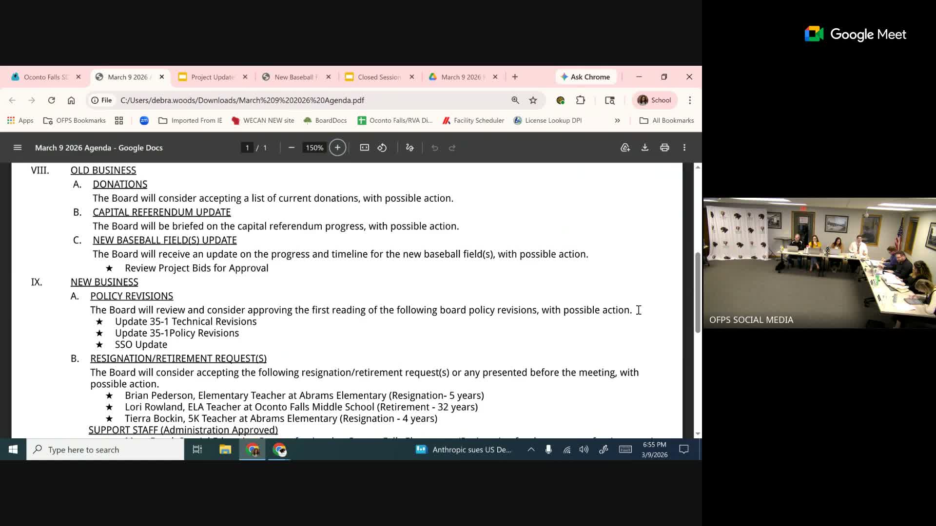 District provides update on new baseball field; DNR permit and pre-construction steps pending