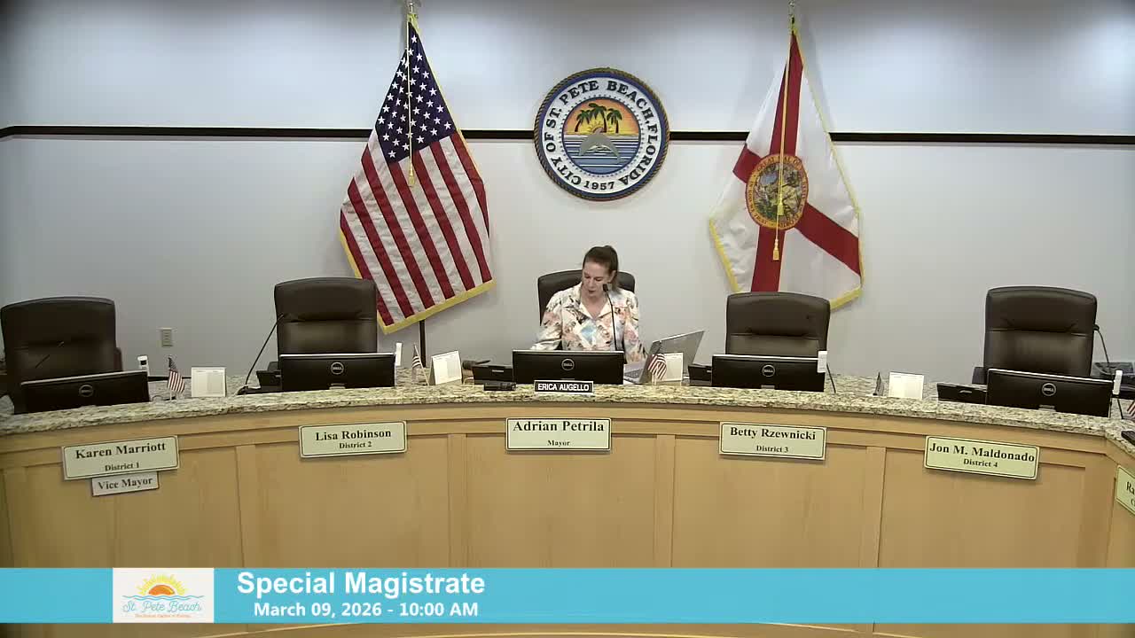 St. Pete Beach magistrate hearing issues continuances, compliance deadlines and a status hearing