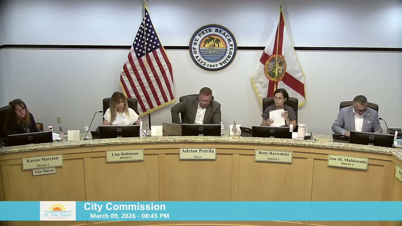 St. Pete Beach waives seawall permit fees for right‑of‑way properties; staff to study citywide resilience