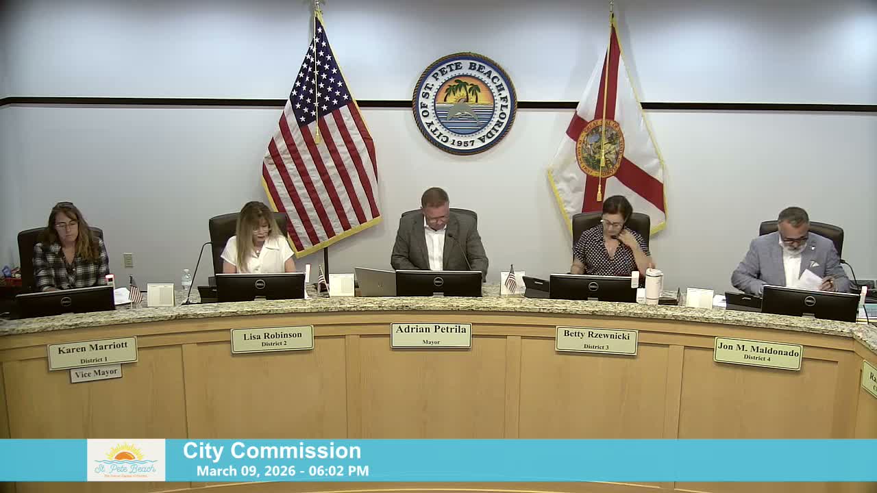 Votes at a glance: St. Pete Beach commission actions, March 9, 2026