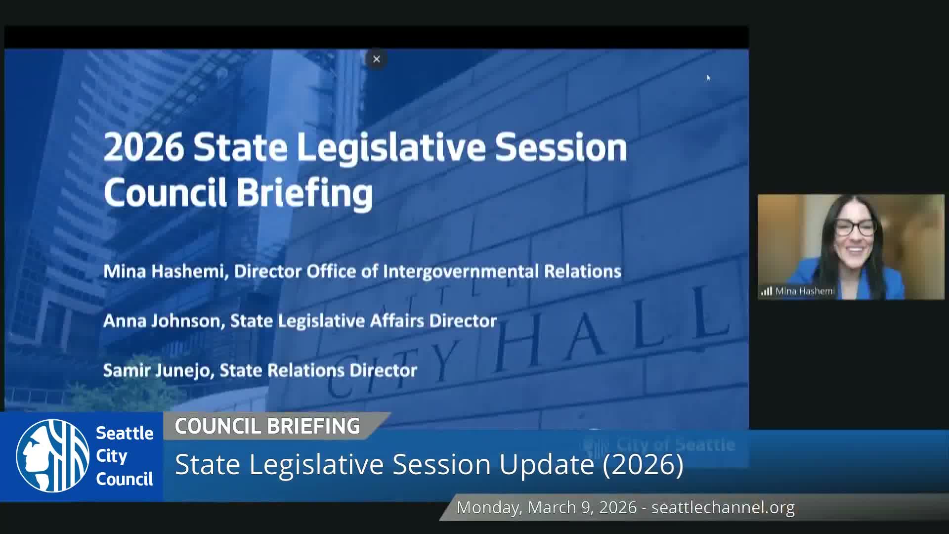 OIR tells Seattle council final week of state session is a 'rush to the finish' as budget, housing and tax bills move