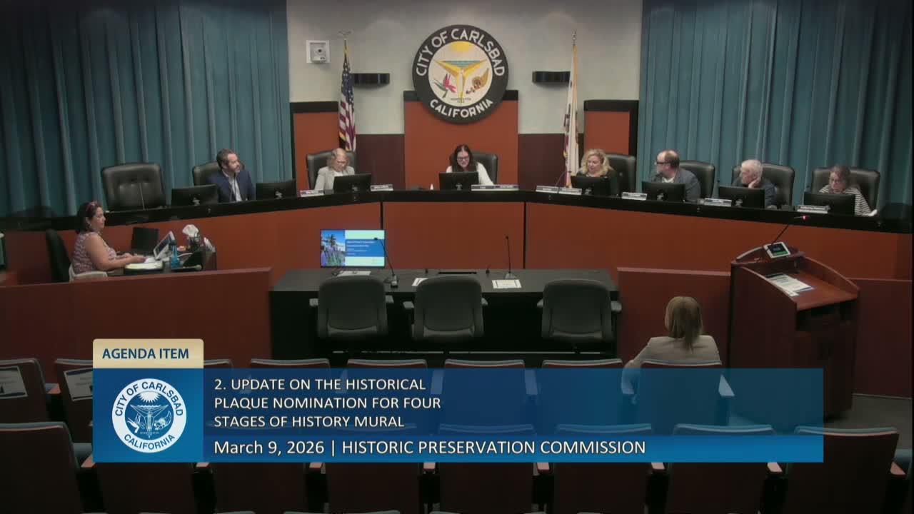 Commission hears update on Circle K mural plaque nomination; owner consent still pending