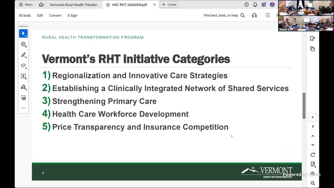 Appropriations committee hears overview of Vermont’s Rural Health Transformation program