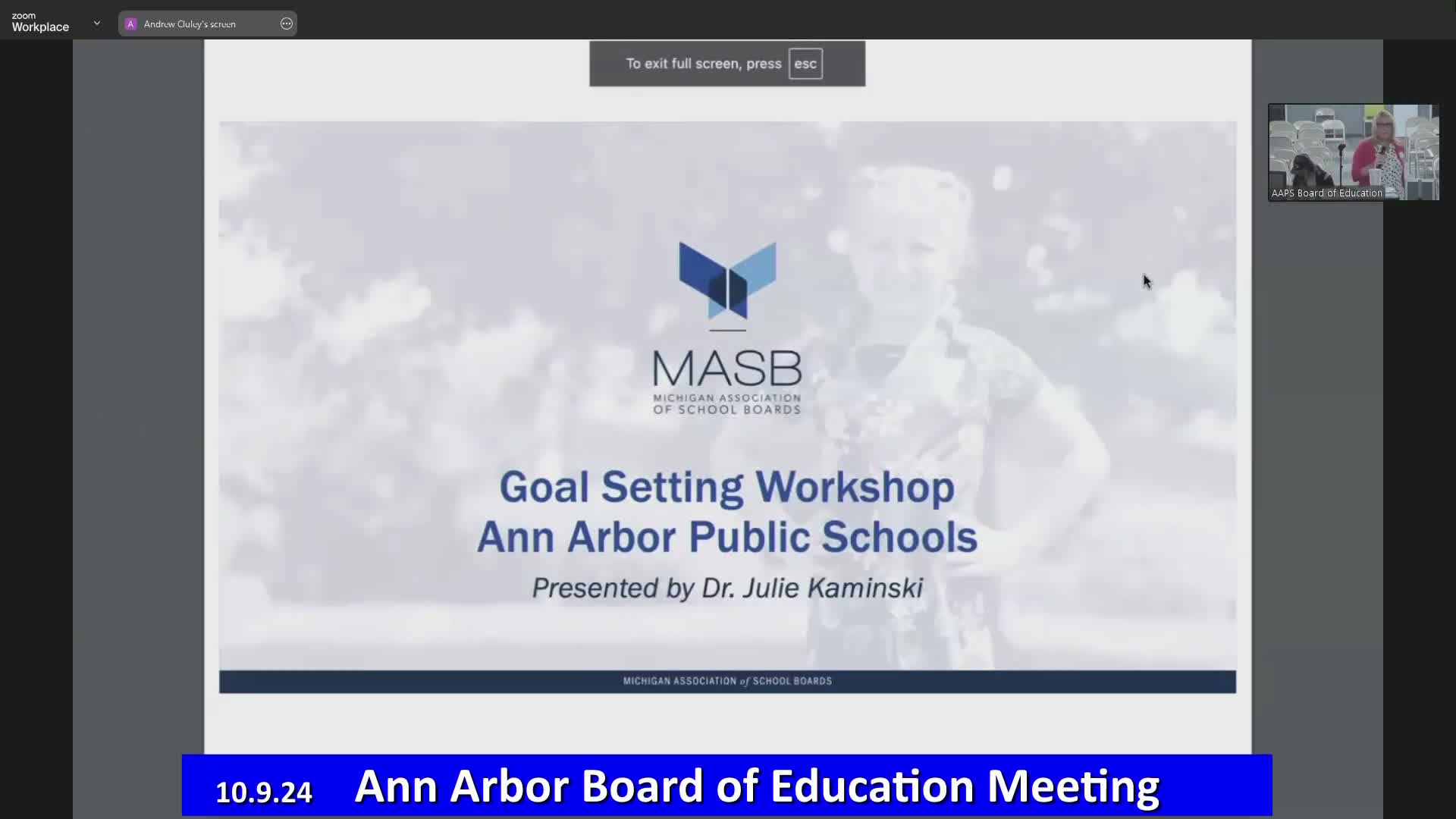 Ann Arbor school board holds goal-setting workshop, highlights teamwork, norms and fiscal literacy