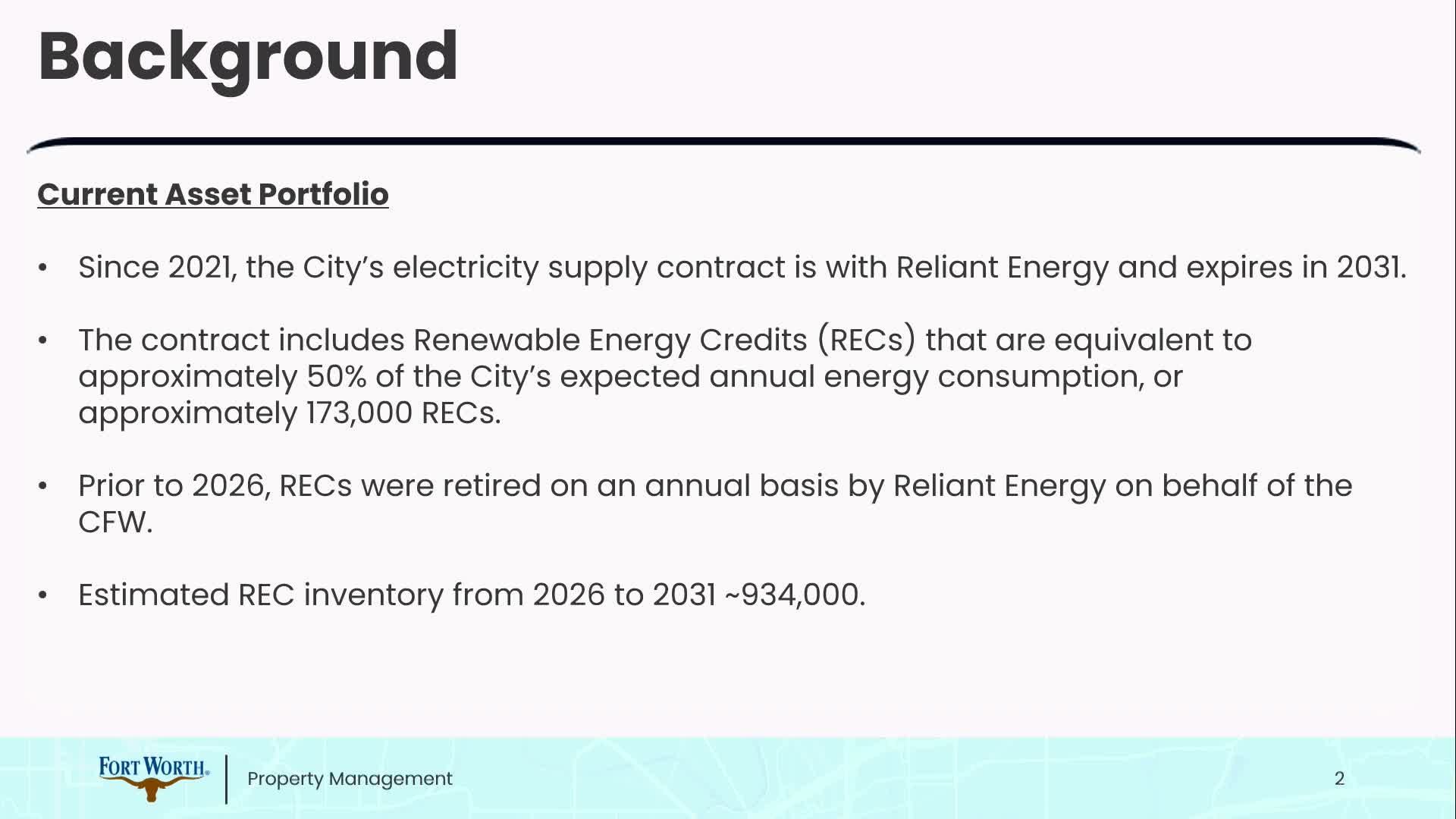 Fort Worth staff recommend lump-sum sale of 934,000 renewable-energy credits, estimate $1.6M net for capital projects