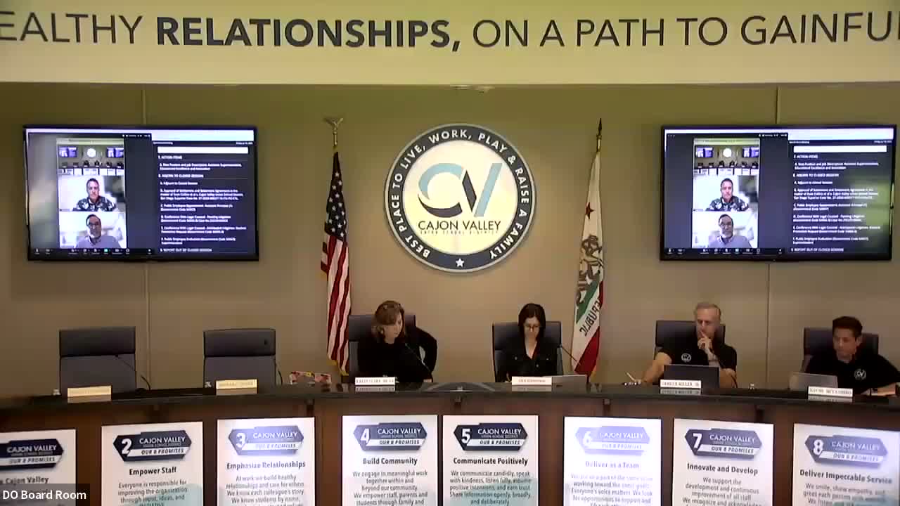 Trustees debate new assistant superintendent job description amid public pushback; closed session approves settlement and assistant principal hire