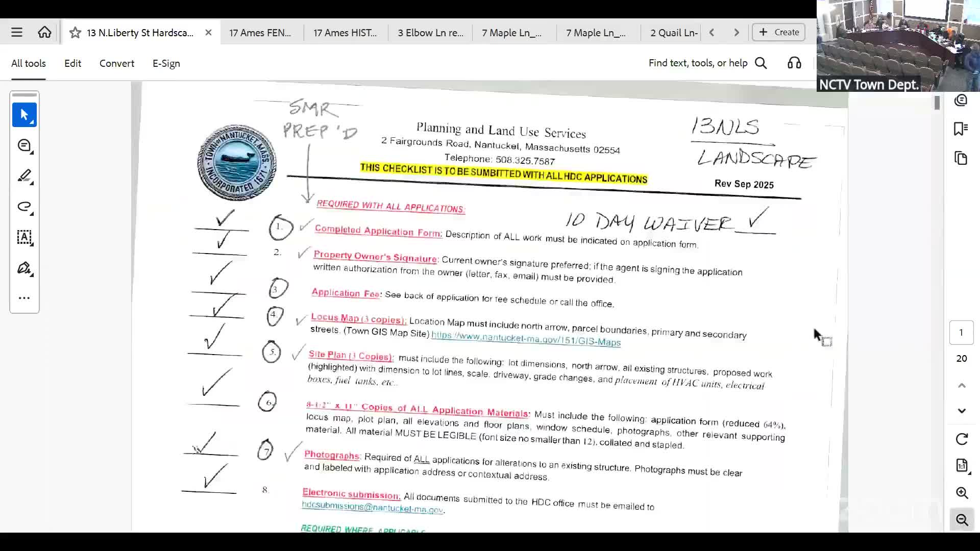 Commission approves brick apron and antique granite curbing at 13 North Liberty to manage runoff
