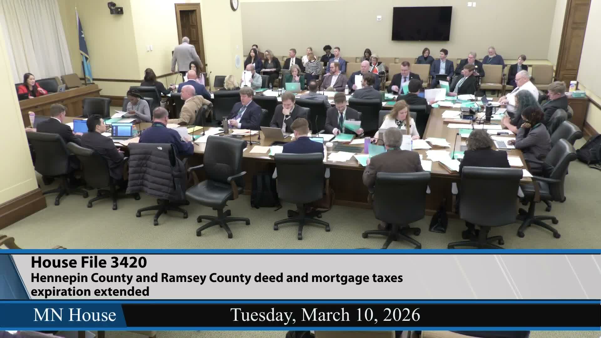 Committee hears extension of Hennepin, Ramsey mortgage‑registry tax to fund cleanups