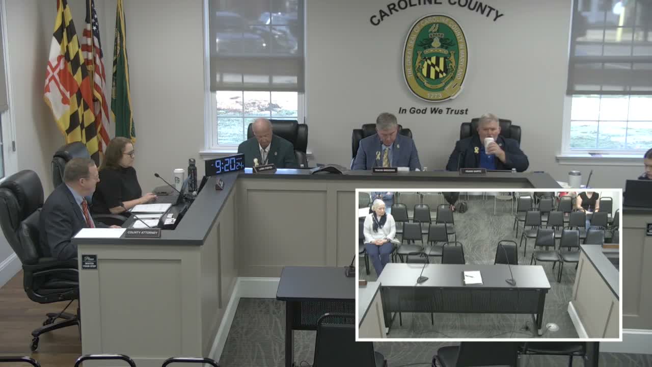 Caroline County holds second readings on three zoning bills; board grants 7-day extension for map-corrections comment