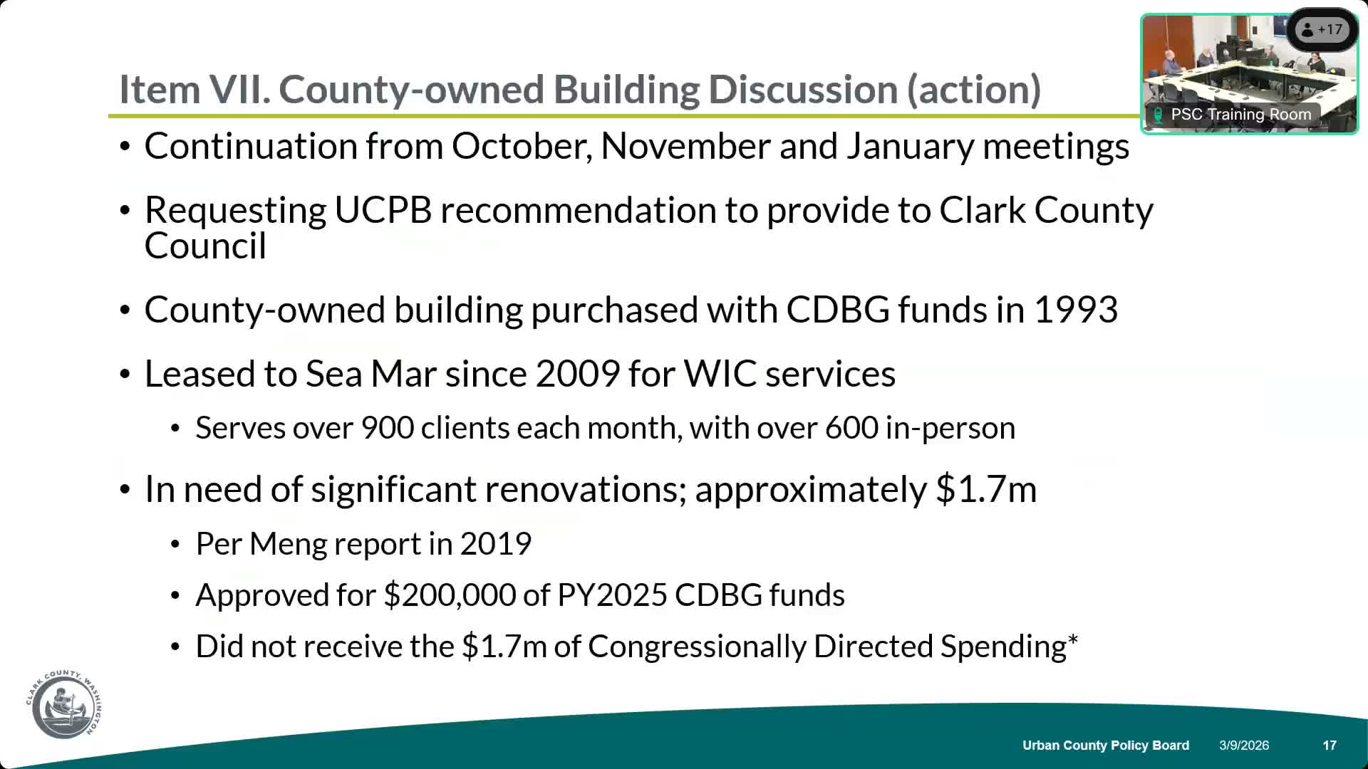 Policy board votes to sell county-owned Battleground building at fair market value