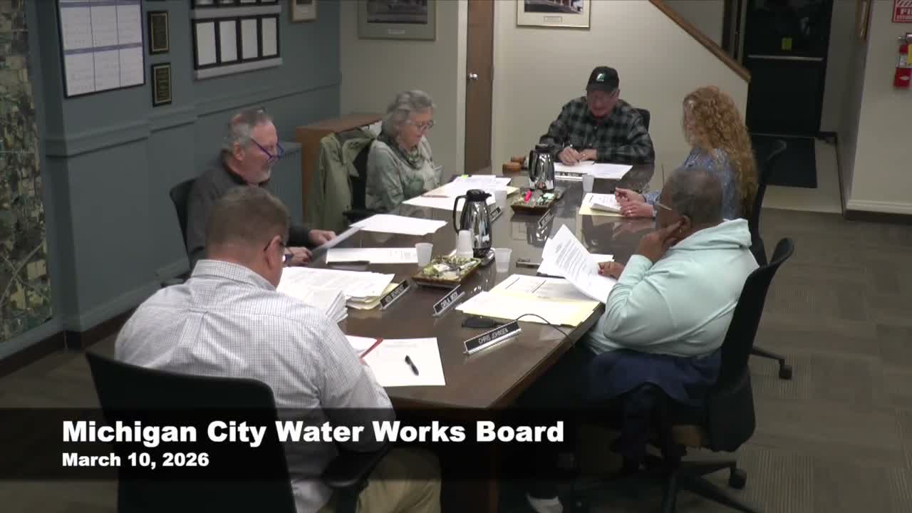 Michigan City Water Works Board approves purchase orders, notes IURC rate-case filing