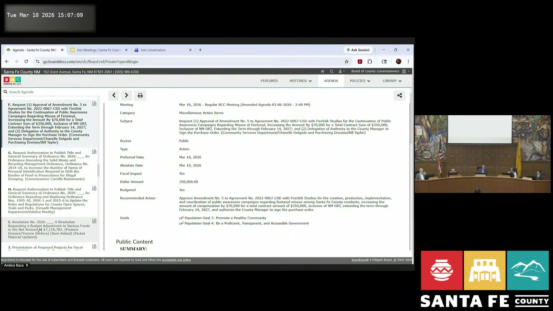 Santa Fe County boosts fentanyl public‑awareness contract amid sharp rise in overdoses