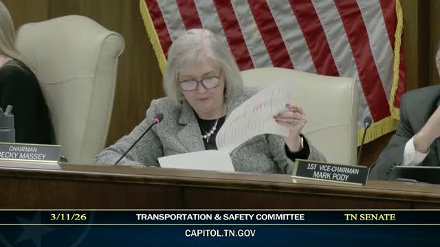 Committee votes on a package of transportation bills; several pass to calendar or finance