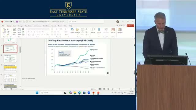 ETSU president reports spring enrollment gains, flags $19.2 million infrastructure ask in governor's budget