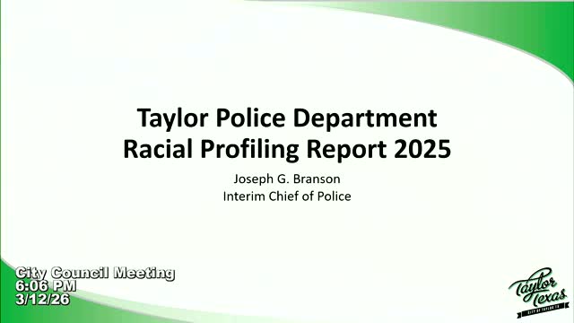 Taylor council accepts annual racial profiling report; police say no complaints in 2025