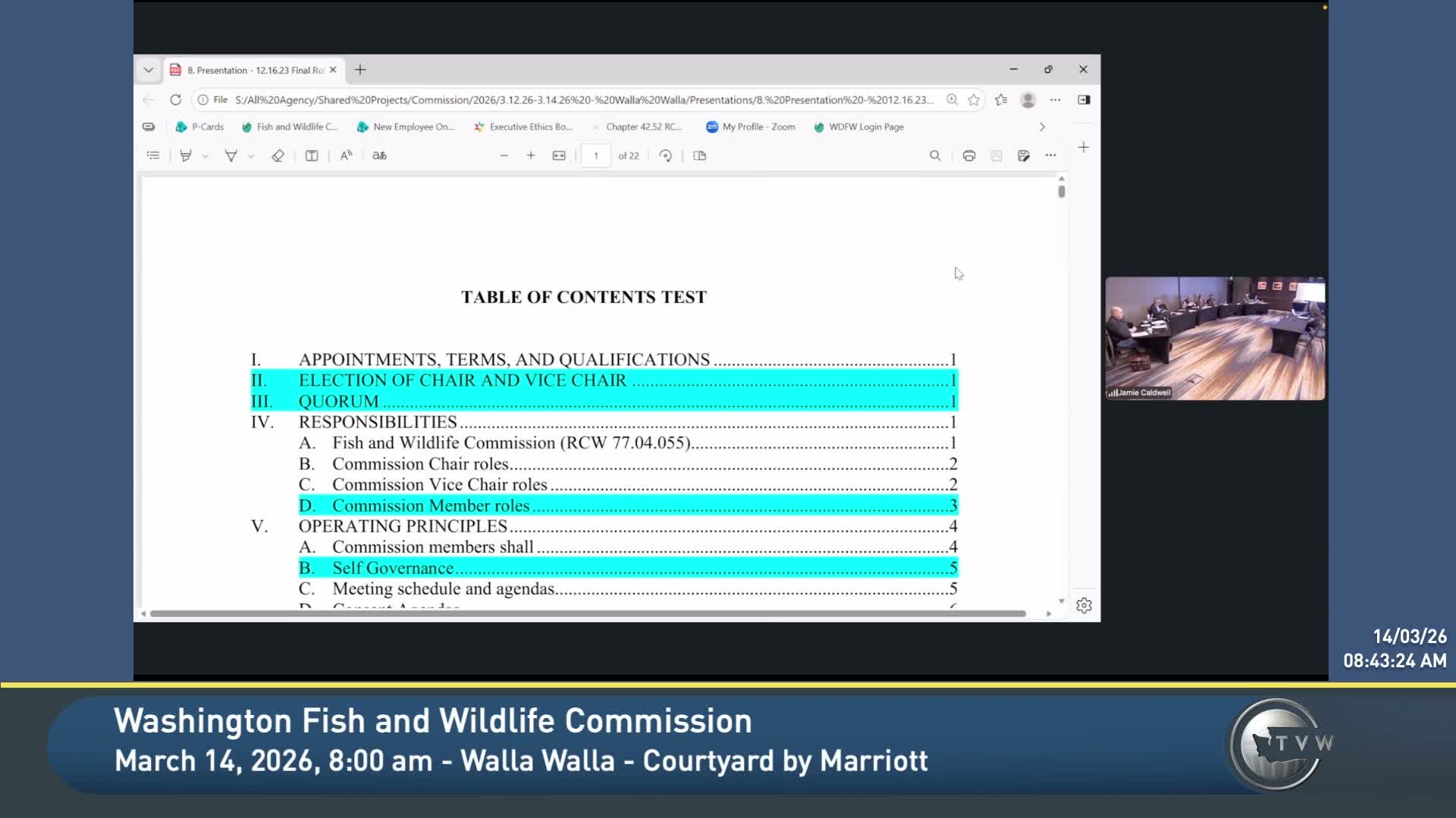 Fish and Wildlife Commission adopts revised rules of procedure