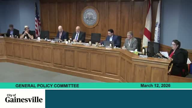 Gainesville policy panel directs staff to develop clerk‑supervised internship framework amid charter, labor questions