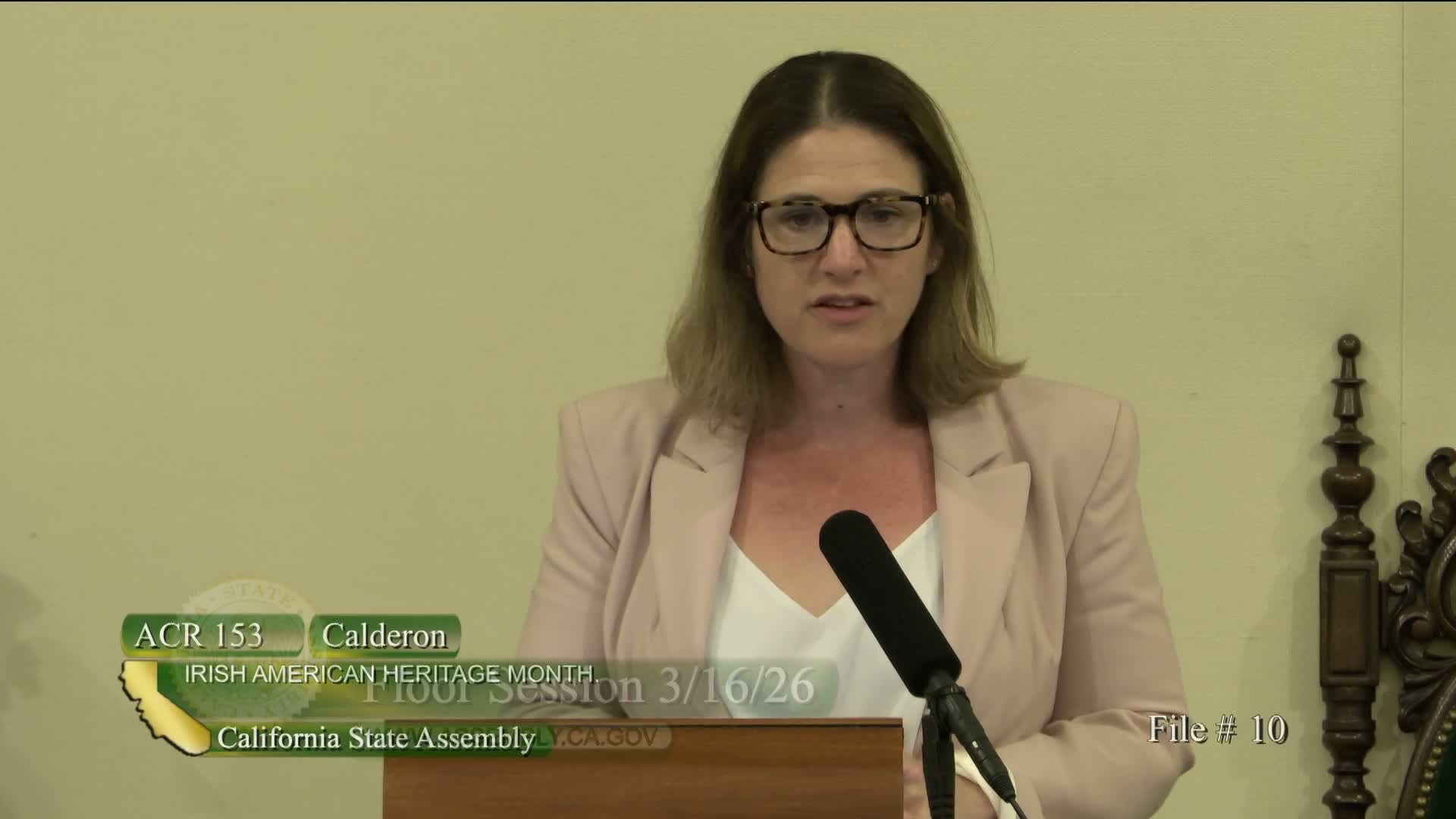 Assembly adopts ACR 153 designating March as Irish American Heritage Month