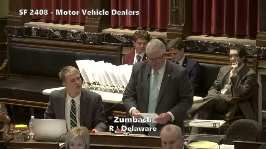 Senate approves electronic titles for remote vehicle sales under House File 2485