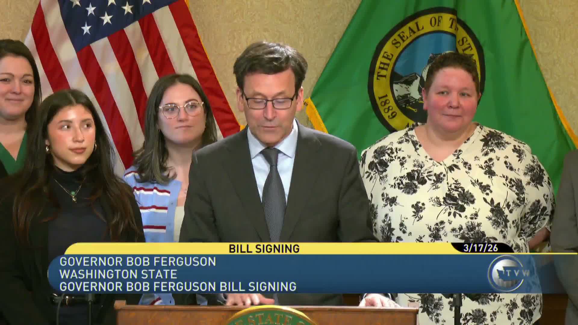 Gov. Bob Ferguson signs 11 bills in Olympia addressing elections, childcare, hospitals and WATEC workers