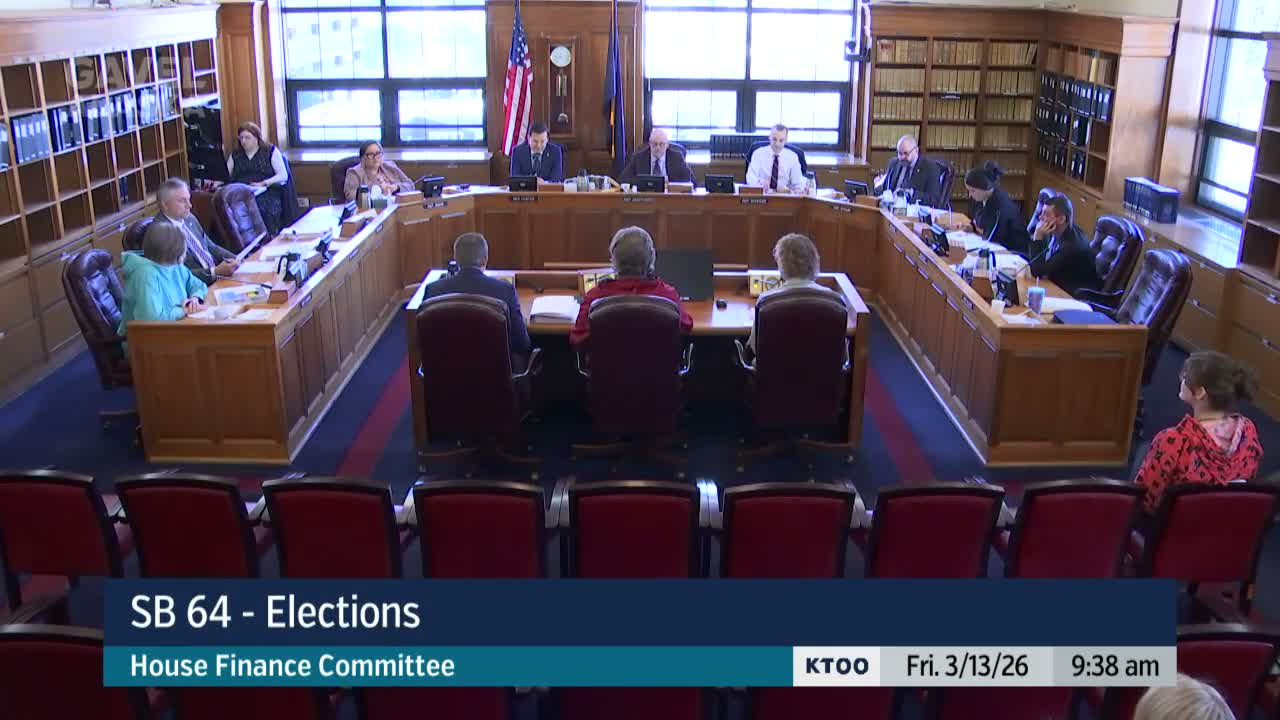 House Finance Committee reviews proposed changes, fiscal notes for Alaska elections bill (SB 64)