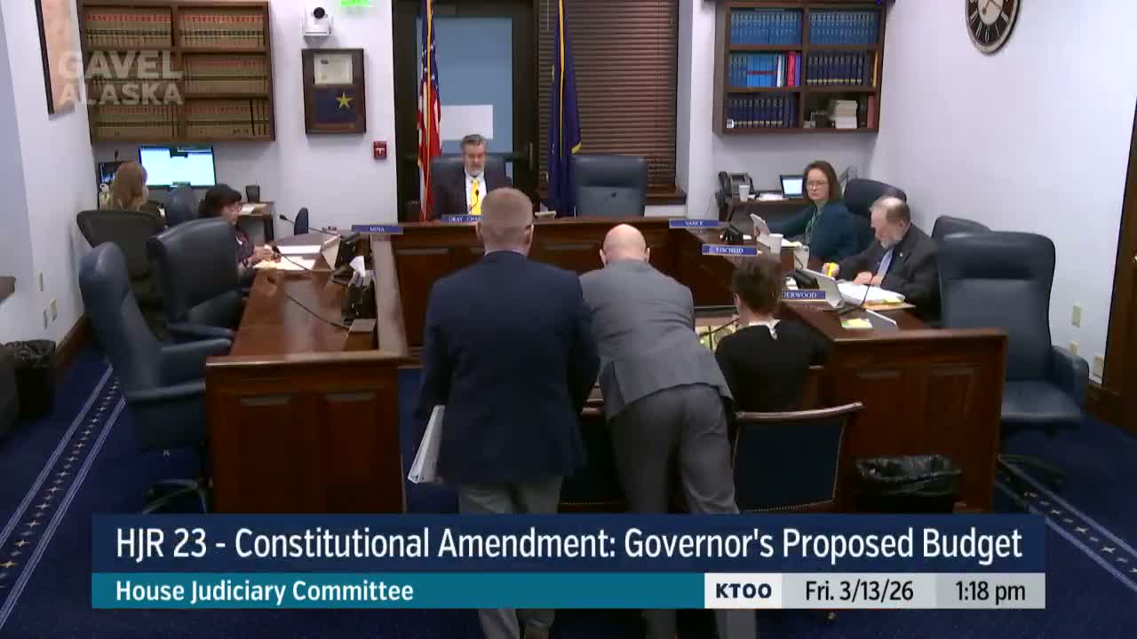 Committee hears HJR 23 to bar use of Alaska's constitutional budget reserve in initial budgets