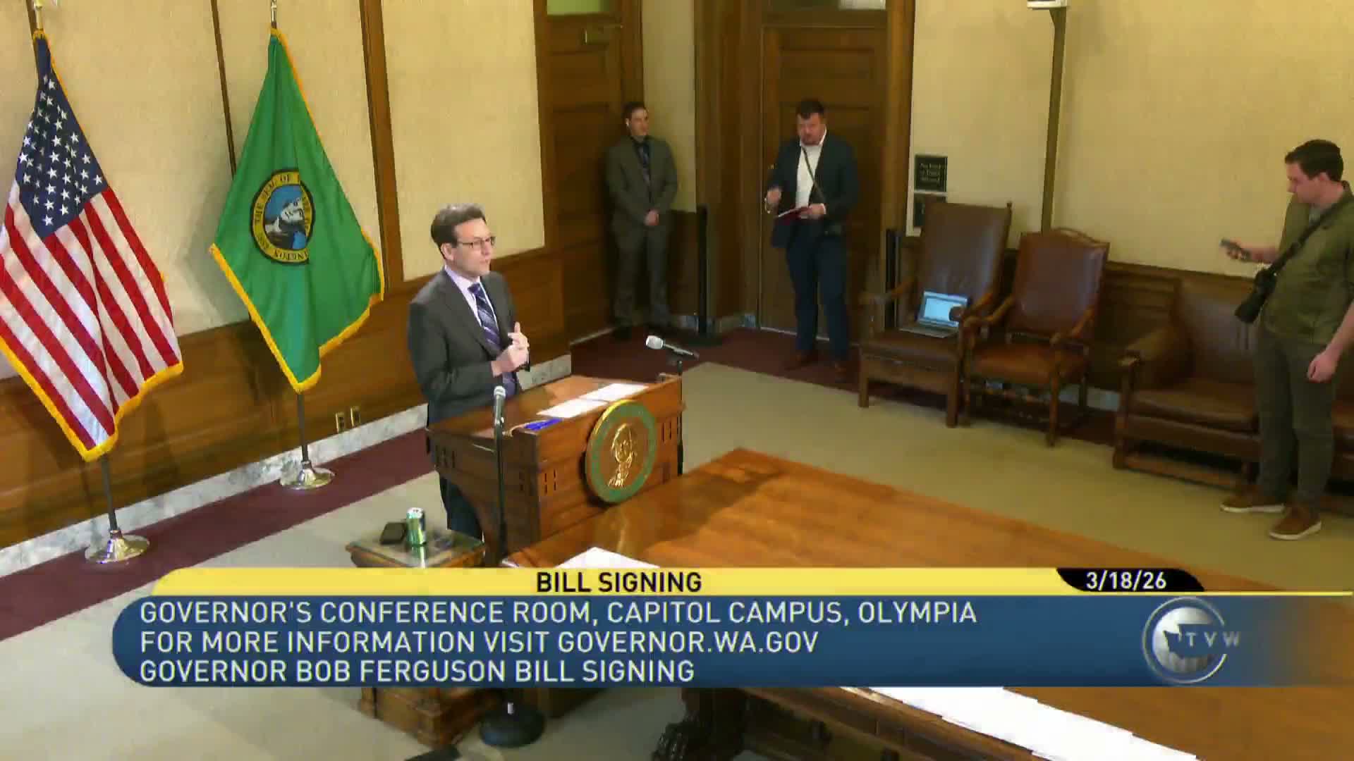 Governor Bob Ferguson signs two dozen bipartisan bills touching foster care, behavioral health, housing and labor