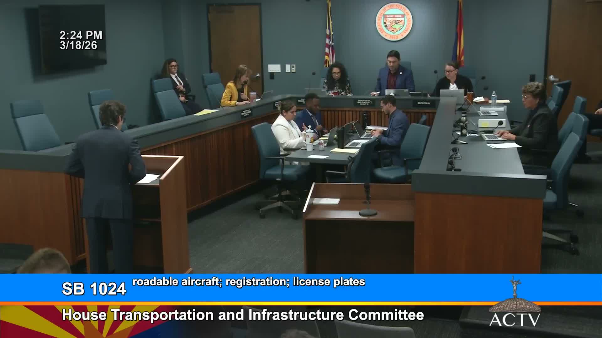 Committee gives due‑pass to bill requiring dual registration and plates for 'roadable aircraft'