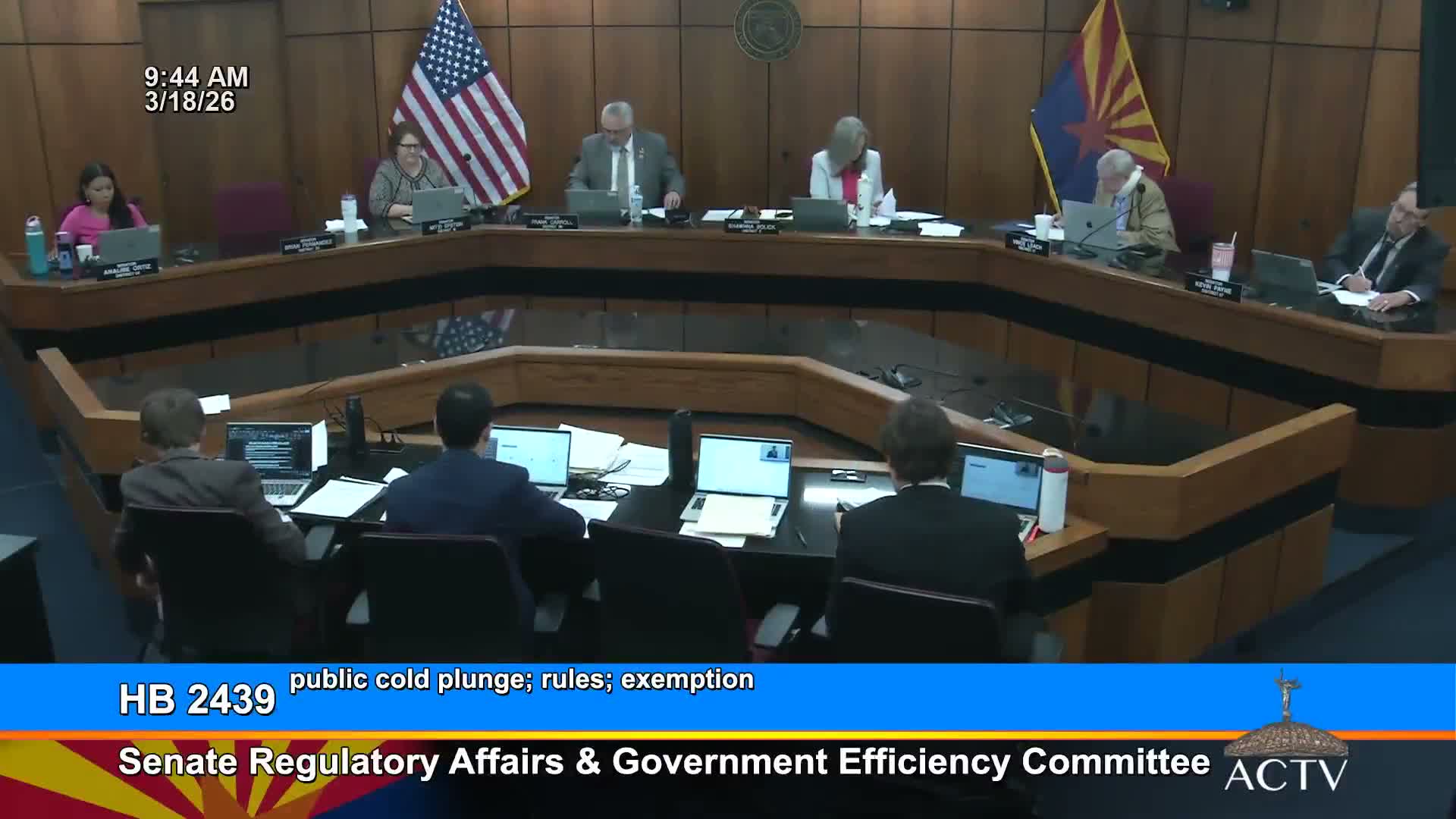 Committee advances HB2439 to exempt single-user cold plunges from ADEQ spa rules; some lawmakers raise public-health concerns