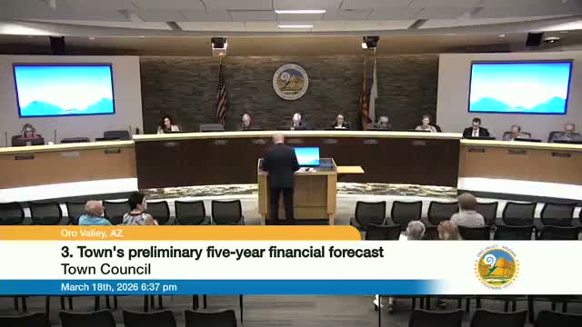 Oro Valley forecasts tightening finances over next five years; council presses staff on assumptions